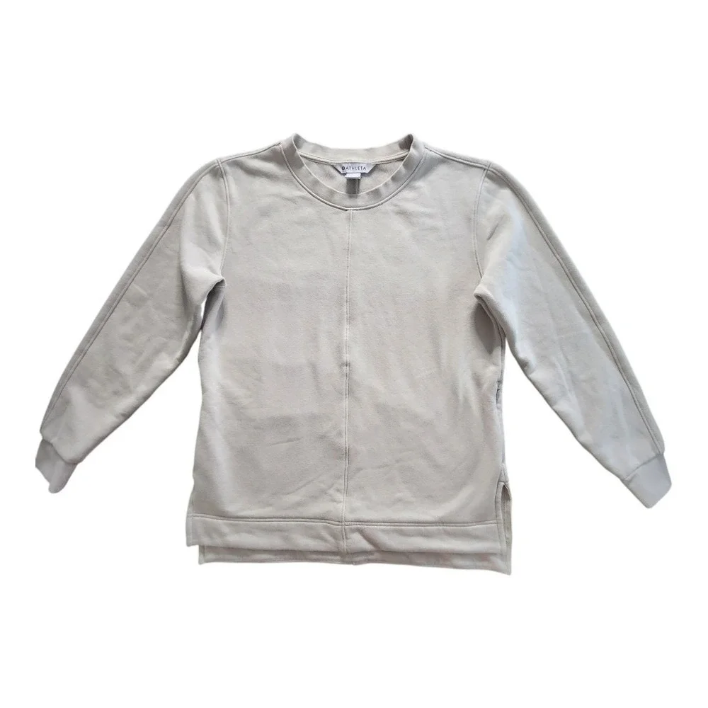 Athleta Retroplush Crew Neck Sweatshirt Size XS Extra Small Gym Sport Cozy - Picture 1 of 10